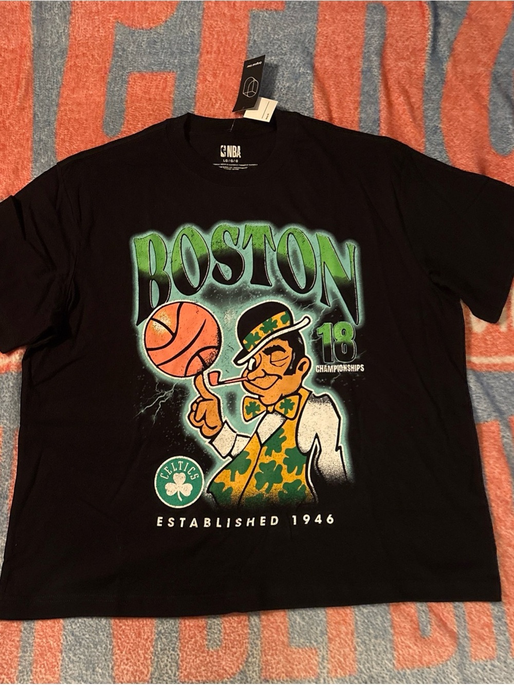 NWT NBA Apparel Men’s Boston Celtics Large T Shirt Short Sleeve Black